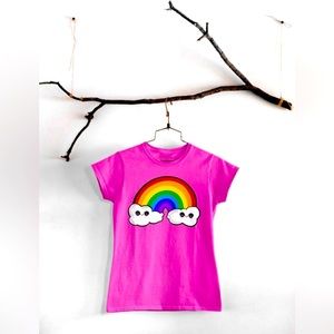 🌈🌥️Kawaii Rainbow Cloud Women’s T-Shirt